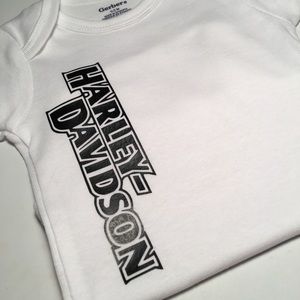 0/3 Month Unisex Harley Davidson Baby Onesie